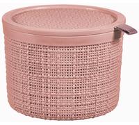 CURVER JUTE 2L Boite ronde avec couvercle 17 x 17 x 13 cm, rose 01903-204