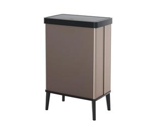 Curver Keter Verto, Poubelle de collecte différenciée, couvercle à pression, double compartiment, design élégant, recyclable, idéal pour salle de bain, salon ou bureau, capacité 54 litres, rose nacré
