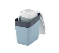 CURVER Lot de 4 Poubelles de tri"Ready to Collect" 2x10L + 2x20L - Avec Support Mural pour Mur ou Porte - Cuisine, Salle de Bain, Buanderie -100% Recyclé