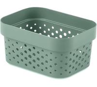Curver Panier de rangement Infinity 1,4L - Rangement Multiusage, Empilable et Emboîtable - 8,4 x 17 x 12,6 cm - Nouveau Vert (Lot de 6)
