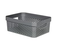 Curver Panier de rangement Infinity 11L - Rangement Multiusage, Empilable et Emboîtable - 35,6 x 26,6 x 13,6 cm - Gris Anthracite