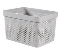 curver panier de rangement infinity 17 l - aspect tricot - gris