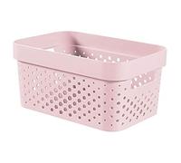 Curver Panier de Rangement Infinity 4,5L Recyclé - Rangement Multiusage, Empilable et Emboîtable - 26 x 17,5 x 12,3 cm - Rose