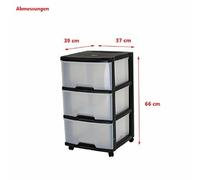 CURVER Tour a tiroirs 3x20L, transparent/noir 06772-146