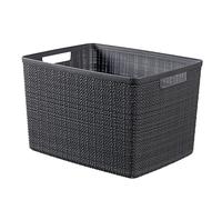 Curver Panier de rangement Jute L 20 L – 100% recyclé, emboîtable, 36 x 28 x 23 cm – Gris foncé