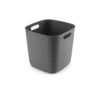 Curver Panier de rangement Softex 15L - Design Élégant - Léger, Empilable et Pratique - 100% recyclé - 27 x 27 x 26 cm - Gris