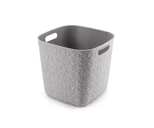 Curver Panier de rangement Softex 15L - Design Élégant - Léger, Empilable et Pratique - 100% recyclé - 27 x 27 x 26 cm - Taupe