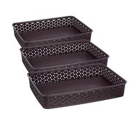 Curver | Panière de Bureau A4 My Style 35,8x26,2x6 cm Chocolat (Lot de 3)