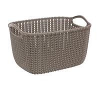 CURVER Panière de rangement rectangulaire Knit 19 L tricot marron