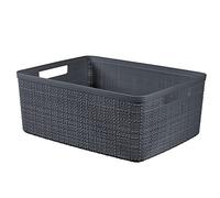 Curver | PANIERE Jute RECTANGULAIRE 12L, Gris, 100% recyclé