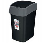 CURVER FLIP BIN 9L Poubelle 35 x 18,9 x 23,5 cm noir/argenté 02170-Y09