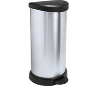 CURVER DECO BIN 40L Poubelle a pédale 30,9 x 34,9 x 69,7 cm argenté/noir 02150-582