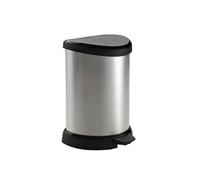 CURVER DECO BIN 15L Poubelle a pédale 30,3 x 26,8 x 44,8 cm argenté/noir 02120-582