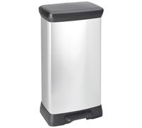 Curver Poubelle Deco Bin Metalics 240643 – 50 L, argent/noir, 390×720×290 mm