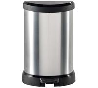 Curver Poubelle à pédale Deco et bac interne 20 L Argenté 240568