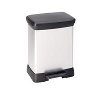 CURVER Poubelle à pédale DECOBIN Rectangle 30L Noir / Argent