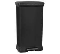 DECO BIN Poubelle rectangulaire avec pédale 50L Veba Noir G