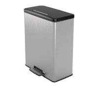 Curver Poubelle Decobin 65 L rectangulaire à pédale Gris métallisé
