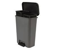 CURVER Poubelle avec Pédale 23 + 23 L/ Gris Foncé/ Noir