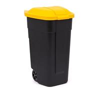 CURVER Poubelle avec Roues Noir/Jaune 110 l 214128 pour tri de dechets