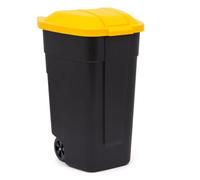CURVER Poubelle avec Roues Noir/Jaune 110 l 214128 pour tri de dechets