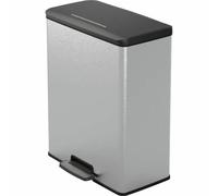 Curver Poubelle de cuisine rectangulaire Deco Bin - 65 L - Gris