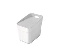 Curver Poubelle de Tri 20L Ready To Collect - Idéal sous Evier - Avec Support Mural pour Mur ou Porte - Cuisine, Salle de Bain, Buanderie - 100% Recyclé - Blanc