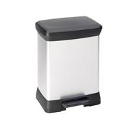 CURVER DECO BIN DUO 18L+10L Poubelle a pédale 29 x 39 x 50,5 cm argenté/noir 02165-582