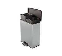 CURVER Poubelle de tri DECO BIN DUO 26 + 26L Noir / Argent