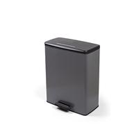 Curver POUBELLE DECO RECTANGULAR DUO 26+26L, Gris Anthracite, 48,6x28,4x61,5 cm