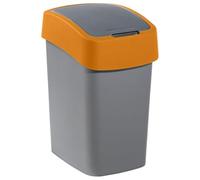 Curver Poubelle Flip, 25 l, Argent / Orange