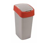 CURVER Poubelle FLIP BIN 50 l argent/rouge
