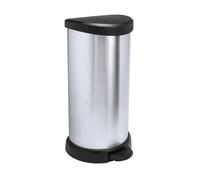 CURVER Poubelle métallisée 40 l avec pédale noir/argent métallisé