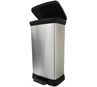 Poubelle à Pédale 50 L 39 X 29 X H73 Cm Argent-noir - Deco Bin - Curver