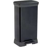 DECO bin METALLIC'S 50L avec pédale, rectangulaire, noir / noir métallisé