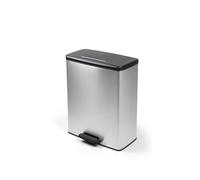 CURVER Poubelle rectangulaire décorative 26 + 26 litres Argenté 486 x 284 x 615 mm Matériau 100% recyclé