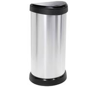 Curver Poubelle DECOBIN 40 L avec poussoir argent métallique