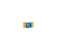 CURVER Eco Ensemble de 3 poubelles du système de tri sélectif des déchets, 25 l chacune, pour papier verre et plastique, poubelle en plastique