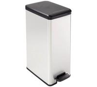 CURVER SLIM BIN 40L Poubelle a pédale 25 x 39,3 x 60,7 cm argenté/noir 02340-582