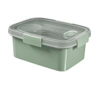 KETER - Boite Alimentaire Rectangulaire 1,2L avec Couverts - Smart Eco Line - 100% Recy et Recyclable - 100% Hermétique, Ergonomique et Résistante - Préserve la Fraicheur de vos Aliments - Vert