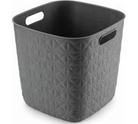 CURVER SOFTEX 15L Panier de rangement 27,9 x 27,9 x 26,9 cm, gris foncé 00573-Z68