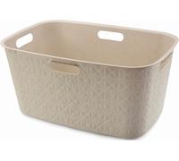 CURVER Coffre à Linge Softex 45L - Design Élégant - Léger et Pratique - 70% recyclé - 59 x 39 x 27 cm - Blanc cassé