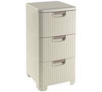 CURVER STYLE 3x14L Tour a tiroirs rotin 33 x 38 x 59,5 cm creme 06604-885