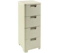 CURVER STYLE 4x14L Tour a tiroirs rotin 33 x 38 x 79 cm creme 06605-885