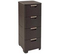 CURVER STYLE 4x14L Tour a tiroirs rotin 33 x 38 x 79 cm marron 06605-210