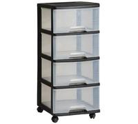 CURVER Tour a tiroirs 4x20L, transparent/noir 06771-146