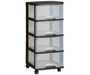 CURVER Tour a tiroirs 4x20L, transparent/noir 06771-146