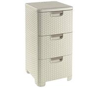 Curver Tour à tiroirs Style – 3 x 14 L rotin 33 x 38 x 59,5 cm crème
