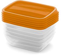 CURVER VEDO 5x0,5L Lot de boîtes alimentaires 16 x 12 x 5 cm, orange 03507-175