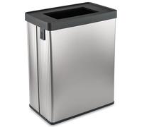 Curver Verto Poubelle de recyclage sans couvercle, encoches pour mettre deux sacs poubelles à l'intérieur, tri facile, design élégant, bleu perle 54L